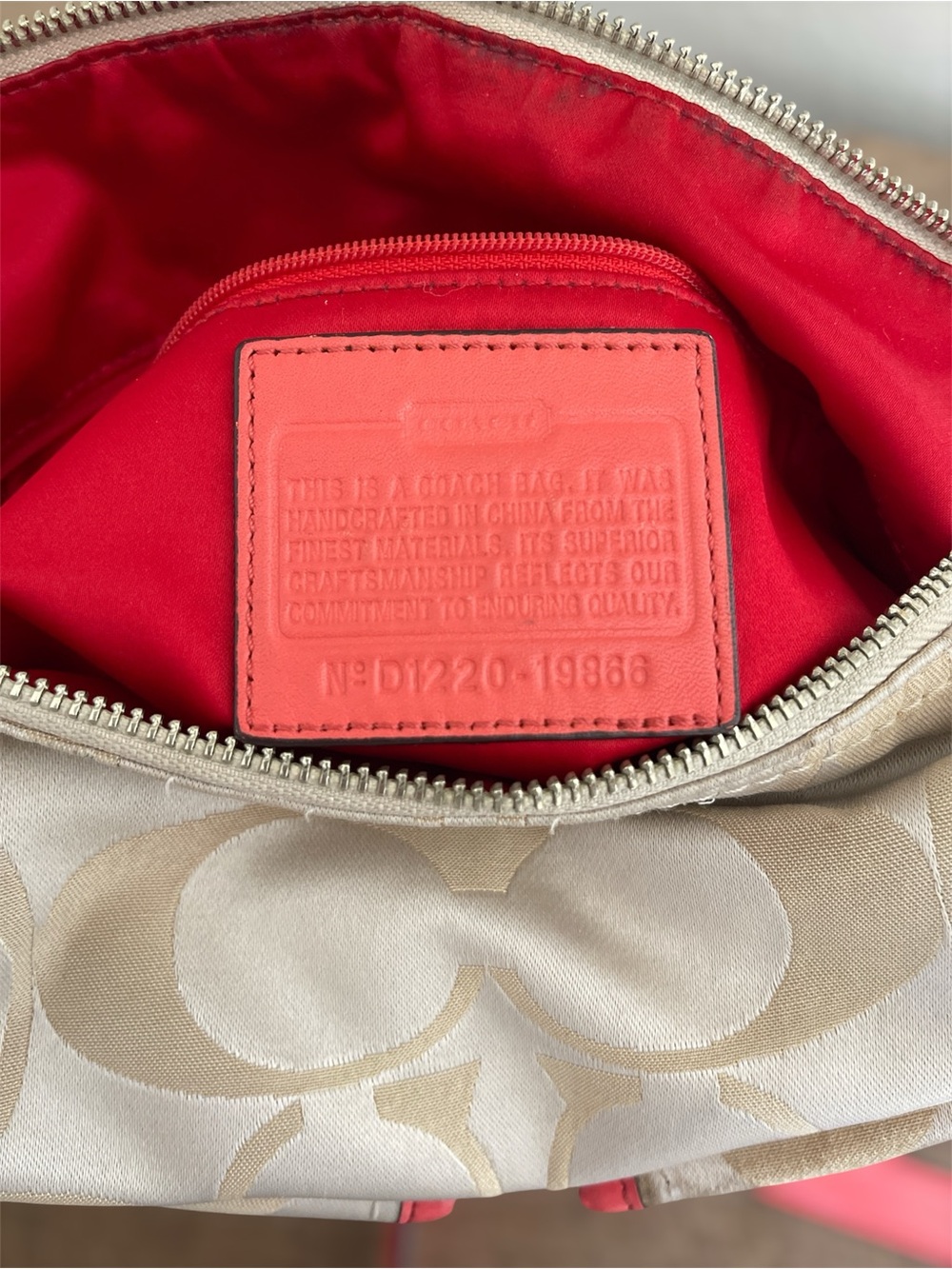 Coach Poppy Coral/Cream crossbody shoulder bag - Picture 7 of 13